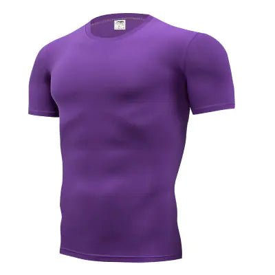 Men's Solid Color Stretch Casual Crew Neck T-Shirt