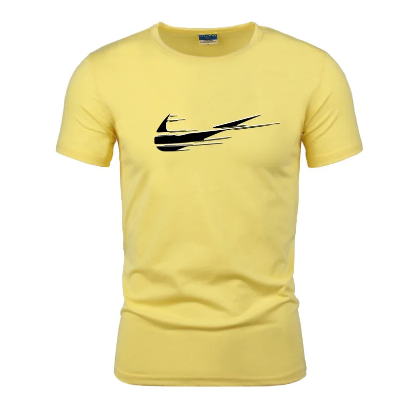 Men's Graphic Tee - Street Style, Swoosh Design