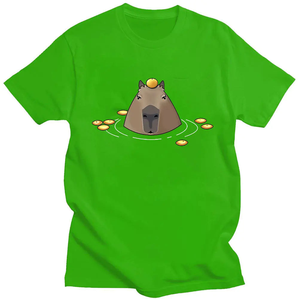 Funny Cute Capybara Anime Graphic T-Shirt