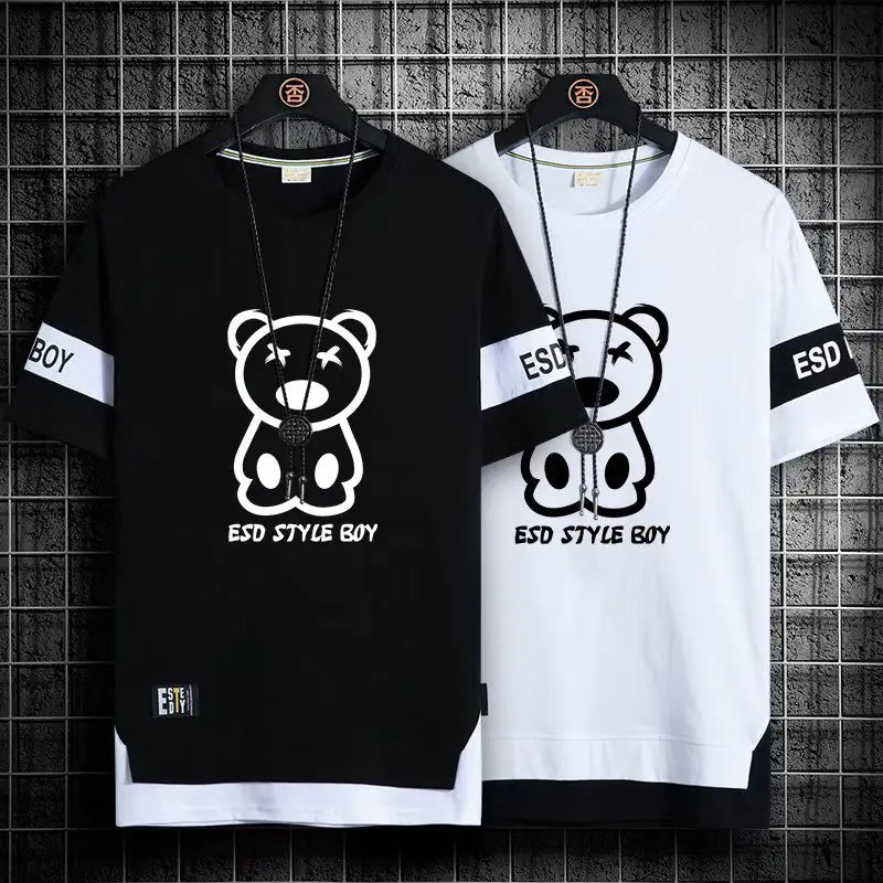 Hip Hop Harajuku Casual Polyester Men's T-Shirt