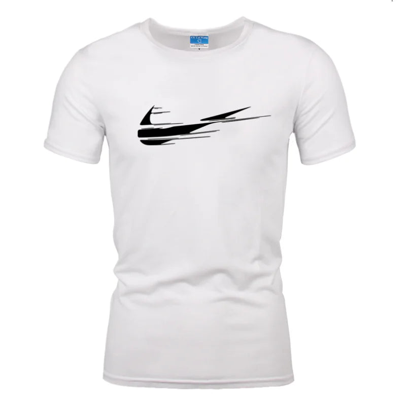 Men's Graphic Tee - Street Style, Swoosh Design