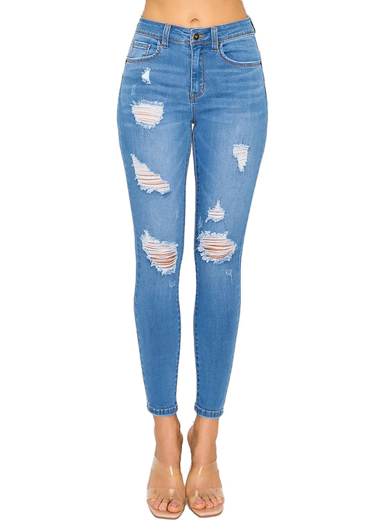 WAX JEAN Womens Butt I Love You Push-Up Destructed Modal Basic Skinny Jeans Medium 7