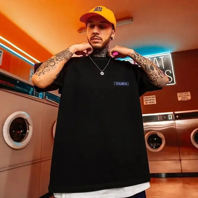 Funny Graphic Oversized Men's T-Shirt - Hip Hop Y2K Style