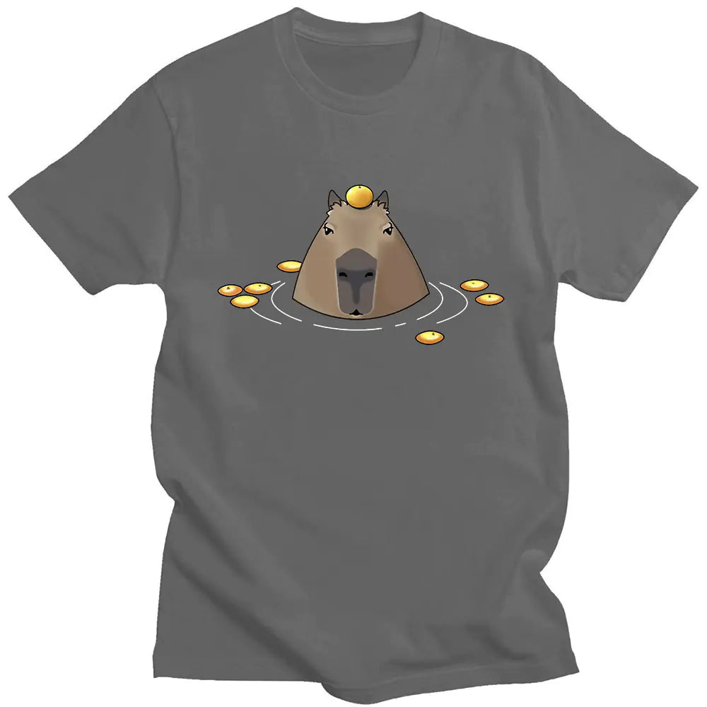 Funny Cute Capybara Anime Graphic T-Shirt