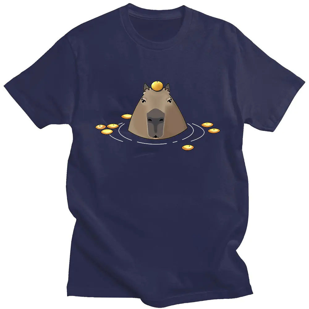 Funny Cute Capybara Anime Graphic T-Shirt