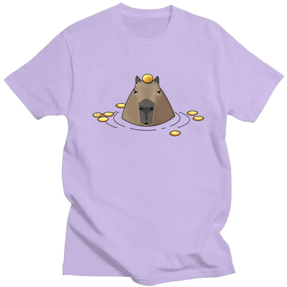 Funny Cute Capybara Anime Graphic T-Shirt