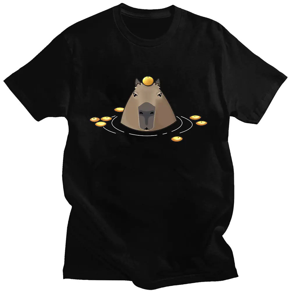 Funny Cute Capybara Anime Graphic T-Shirt
