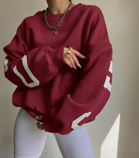 Women's Versatile Fashion Print Thickened Top