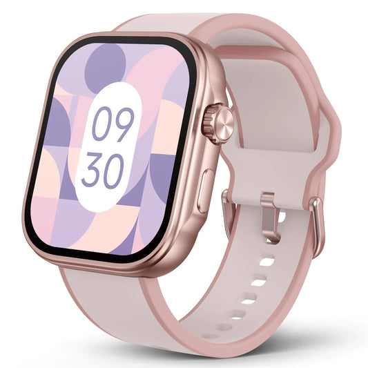 SOUYIE Smart Watch PPG Blood Pressure Monitor AI Running Plan 3ATM Waterproof Fitness Tracker 1.99" AMOLED Display Heart Rate Blood Oxygen Sleep Monitoring Compatible with Android and iOS Pink