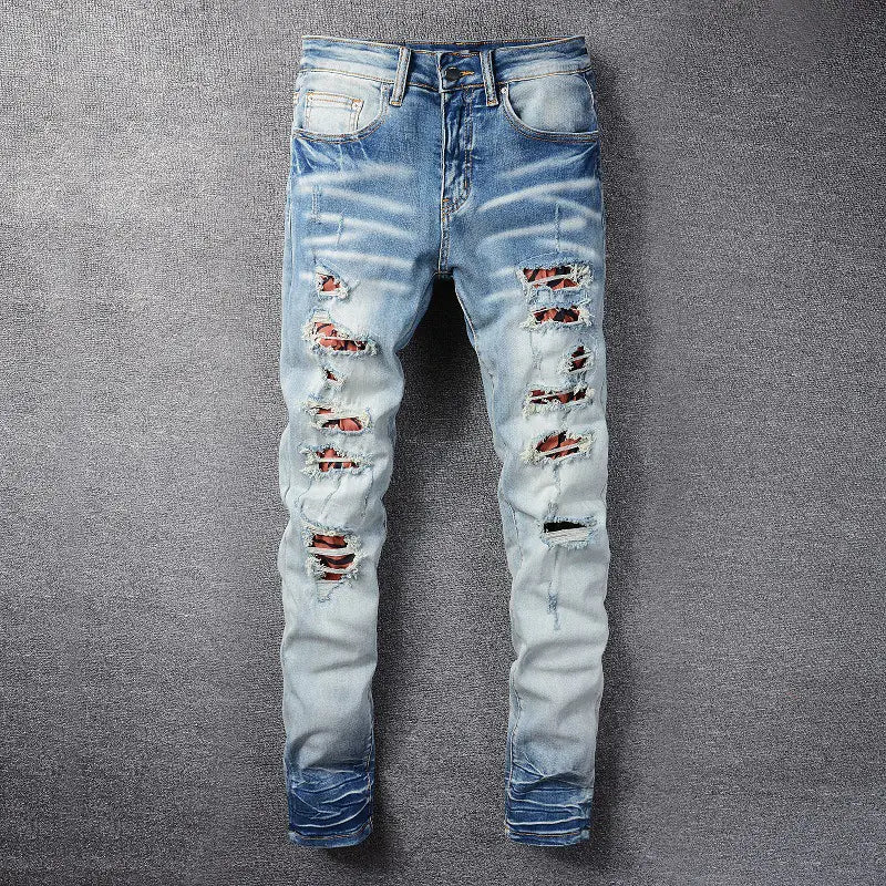Light Blue Distressed Slim Skinny Jeans