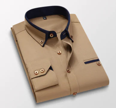 Men's Slim Fit Business Casual Long Sleeve Shirt