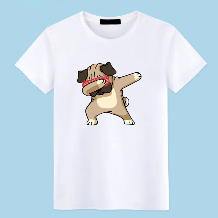 Men's Cotton Cartoon Graphic Tee with Round Neck K1419