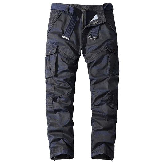 Mens Relaxed Fit Hiking Pants Cotton Casual Cargo Active Military Combat Trousers Lightweight Work Pants (Dark blueB136)