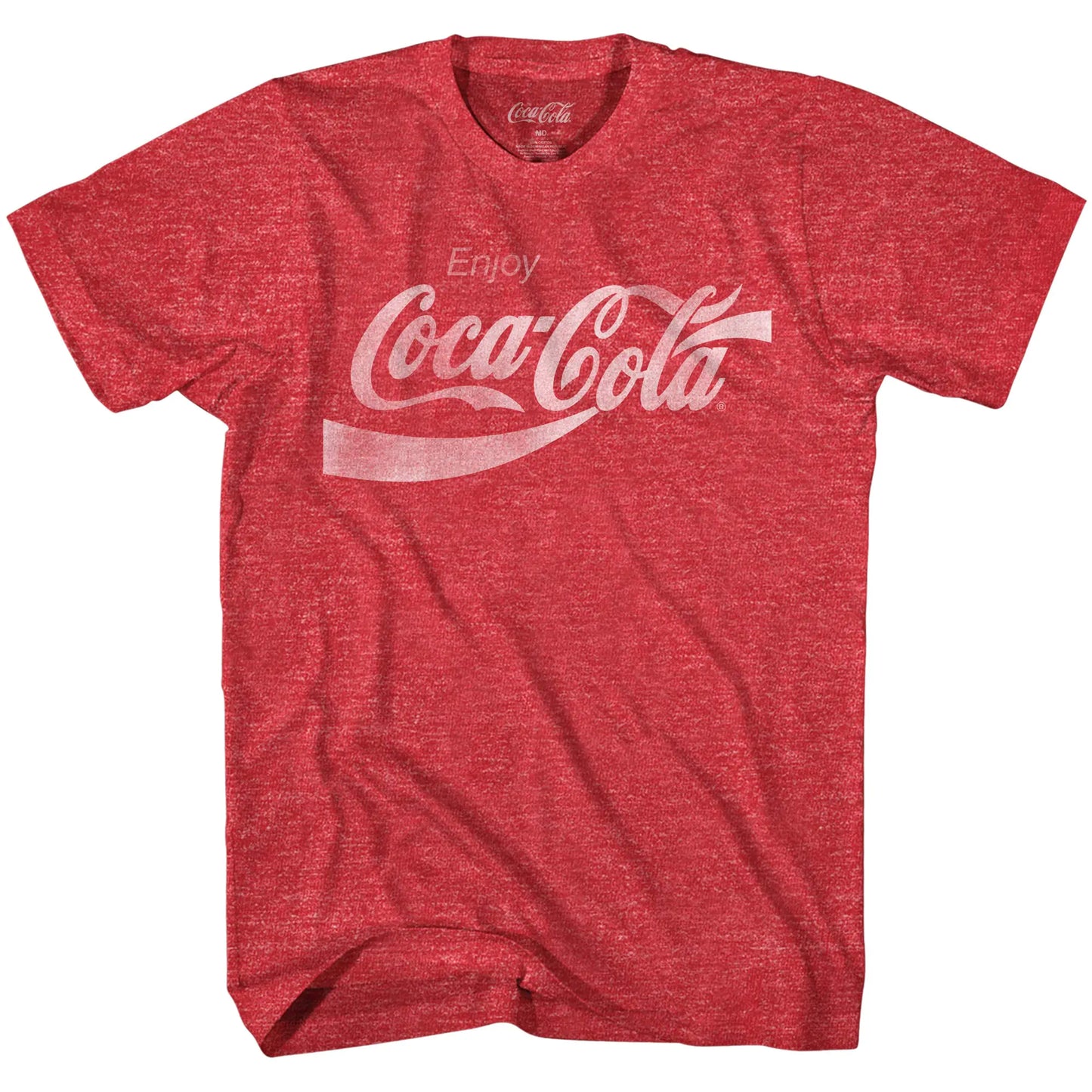 Coke Classic Vintage 80s Adult Logo T-Shirt(Heather RedXXL)