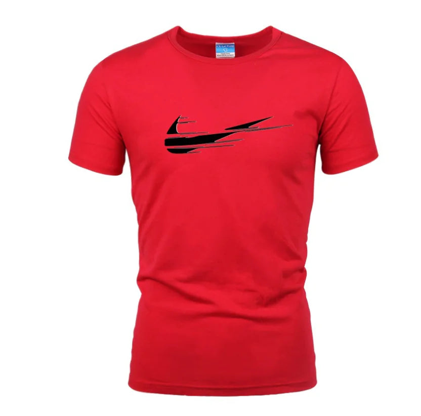 Men's Graphic Tee - Street Style, Swoosh Design