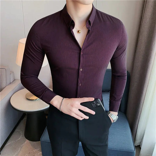Dark Stripes Slim-fit Business Shirt